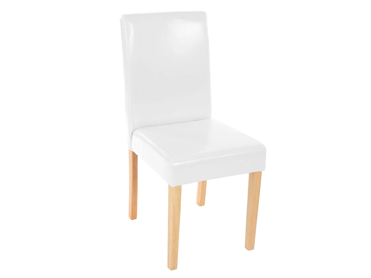 Lot de 6 chaises de salle à manger cuisine en synthétique blanc pieds en bois clair design moderne 04_0000715