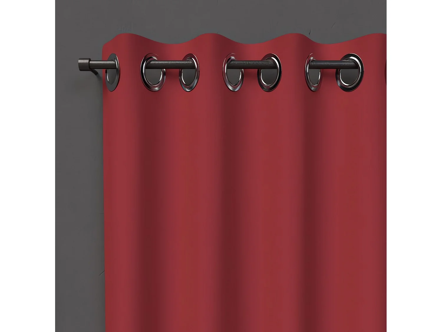 Rideau à oeillets 135x180 cm OCCULTANT rouge, par Soleil d'ocre