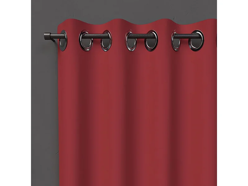 Rideau à oeillets 135x180 cm OCCULTANT rouge, par Soleil d'ocre