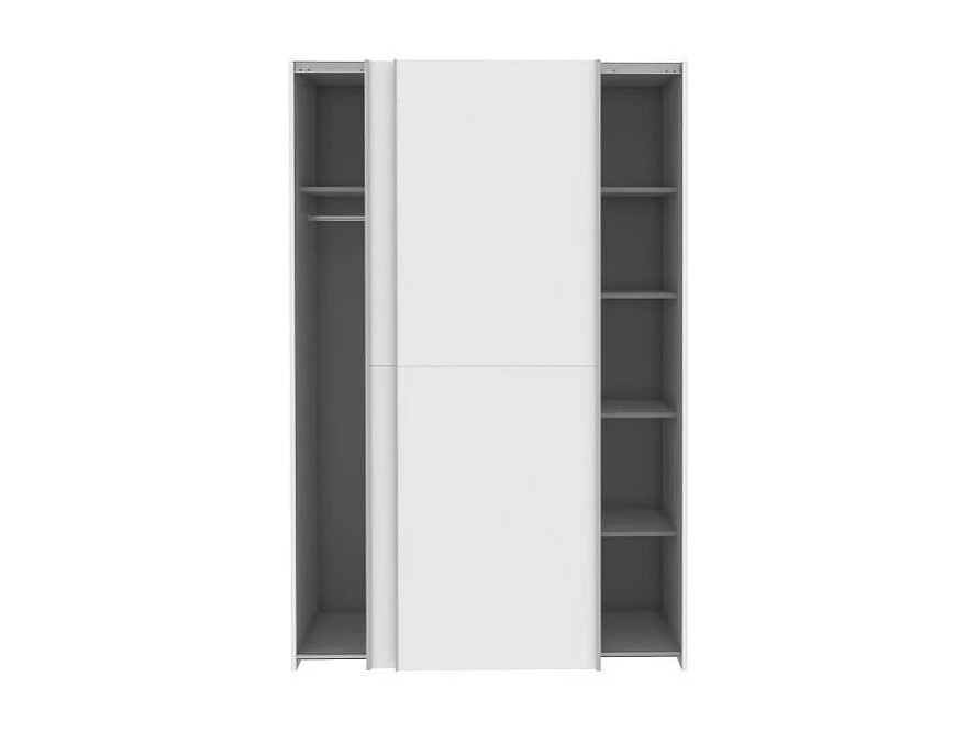 Kledingkast met 2 schuifdeuren - Mat wit - 120 x 61,2 x 190,5 cm - OZZULA