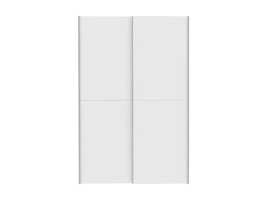 Szafa 2 białe matowe drzwi przesuwne 120 cm z drążkiem i półkami OZZULA