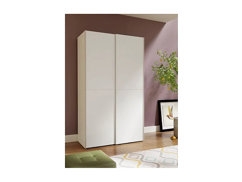 Armario con 2 puertas correderas - Blanco mate - 120 x 61,2 x 190,5 cm - OZZULA