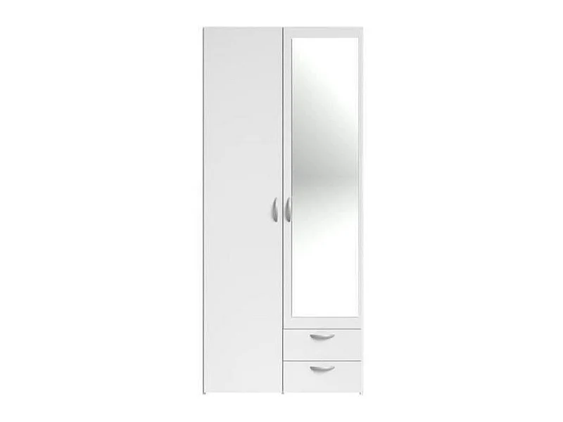 Armario VARIA Blanco 2 Puertas Espejo 2 Cajones 81x185x51 cm