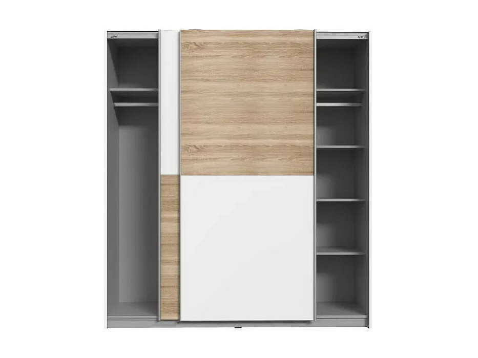 FINLANDEK Armoire de chambre ULOS style contemporain decor chene et blanc - L 170,3 cm