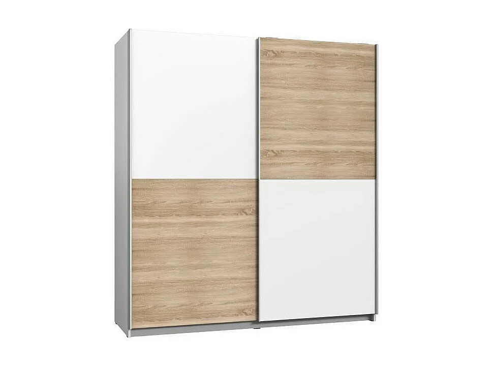 FINLANDEK Armoire de chambre ULOS style contemporain decor chene et blanc - L 170,3 cm
