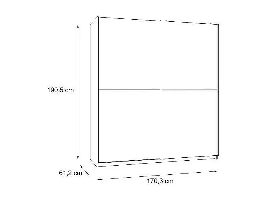 FINLANDEK Armoire de chambre ULOS style contemporain decor chene et blanc - L 170,3 cm