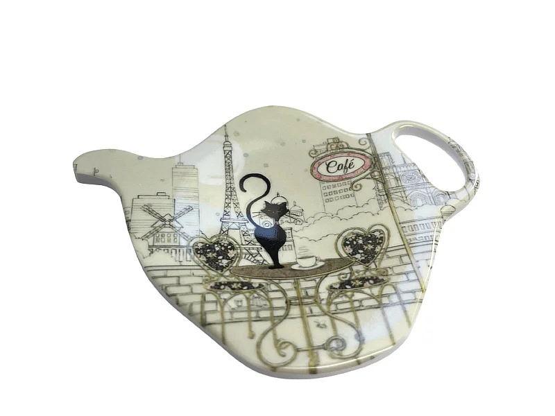Soucoupe pour sachet de thé chat café parisien