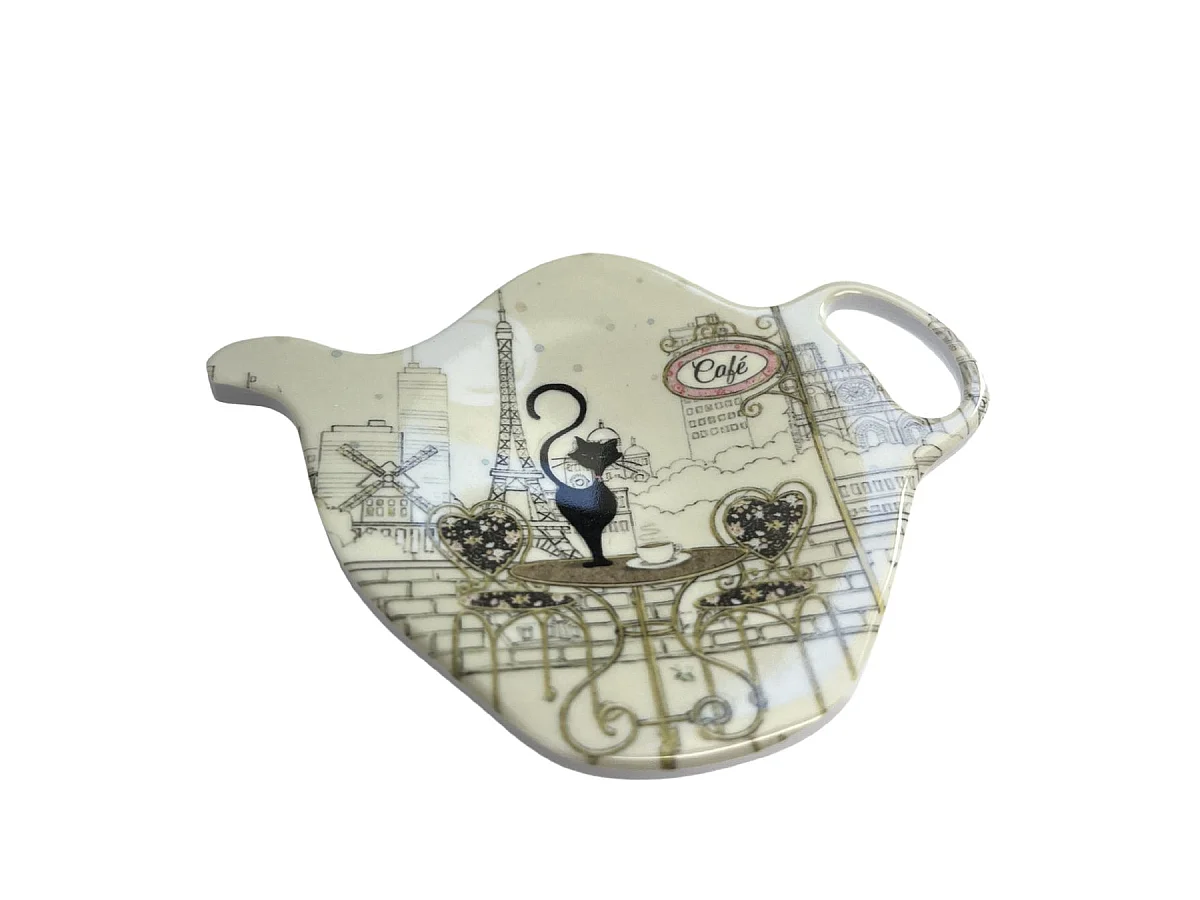 Soucoupe pour sachet de thé chat café parisien