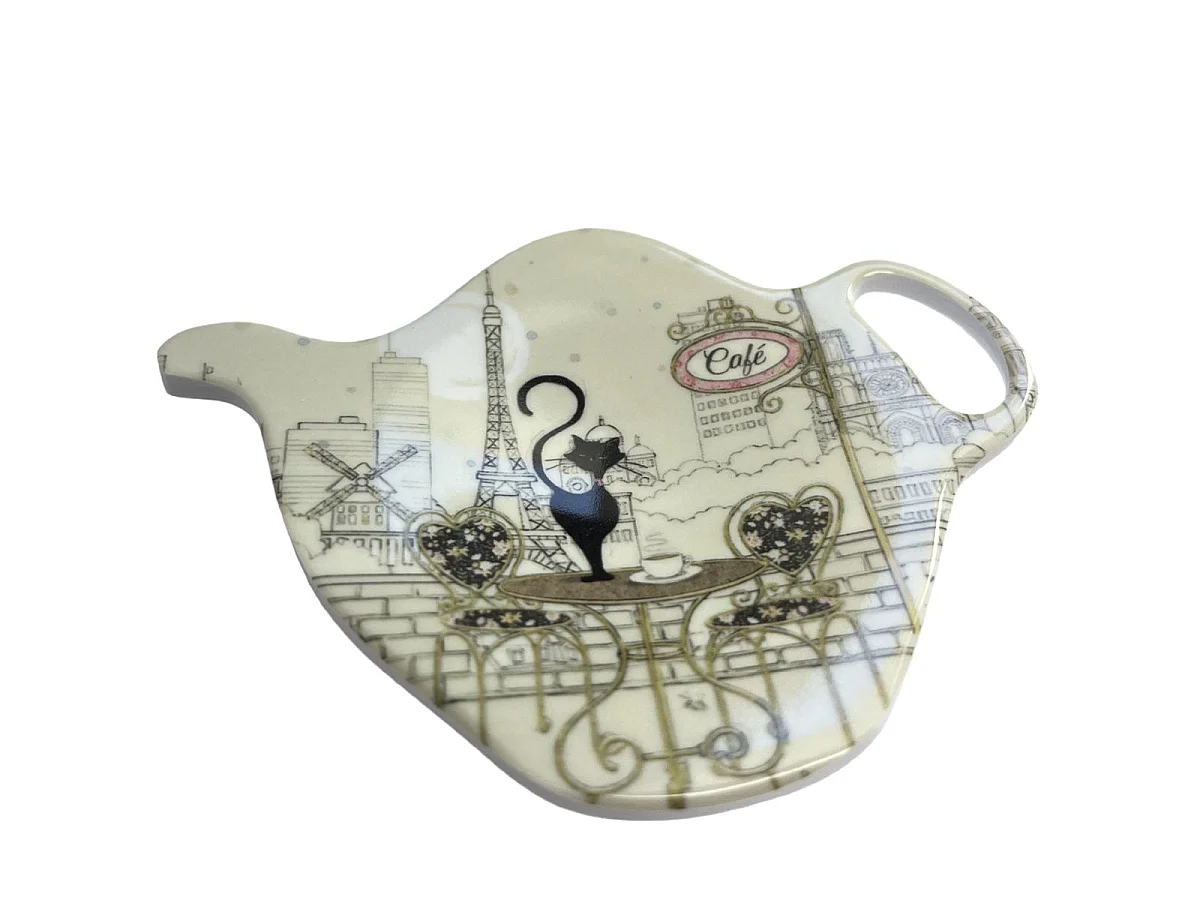 Soucoupe pour sachet de thé chat café parisien
