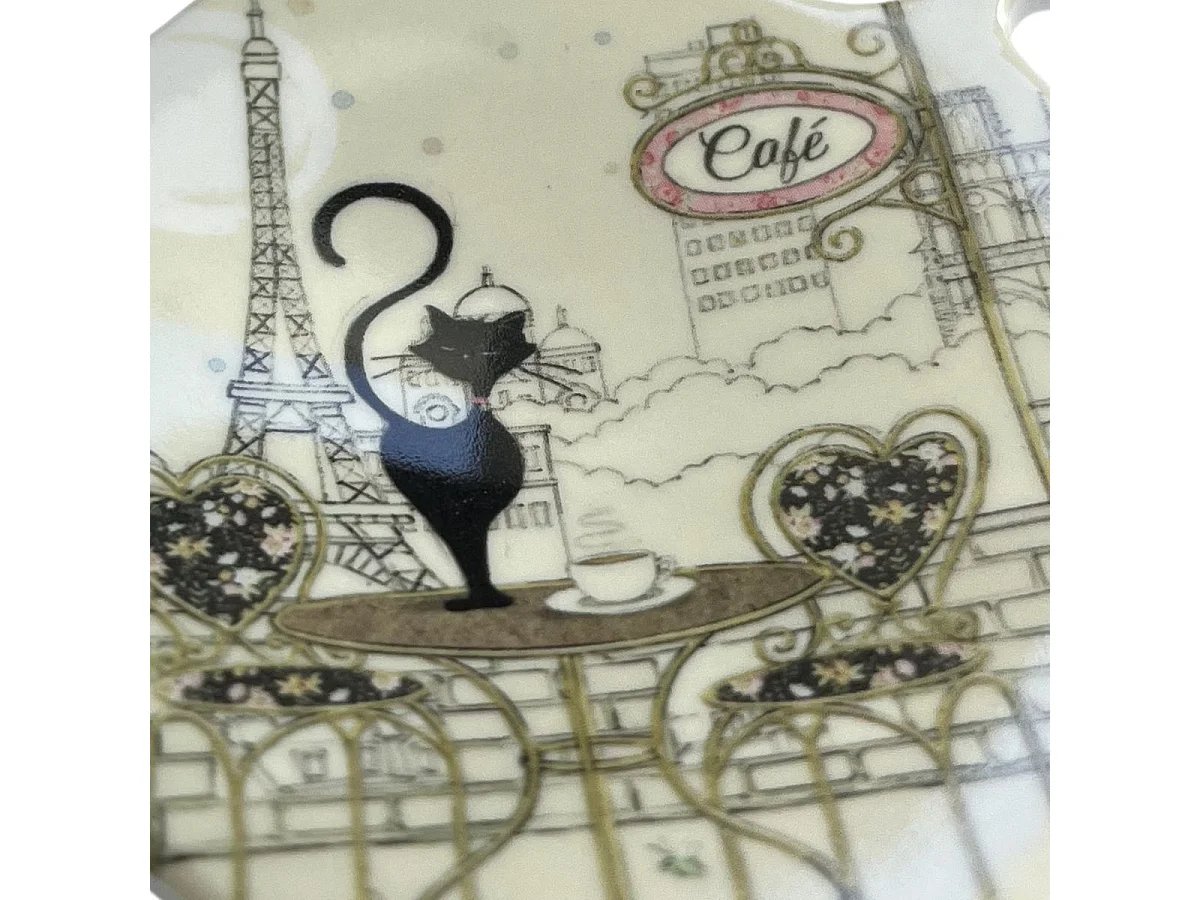 Soucoupe pour sachet de thé chat café parisien