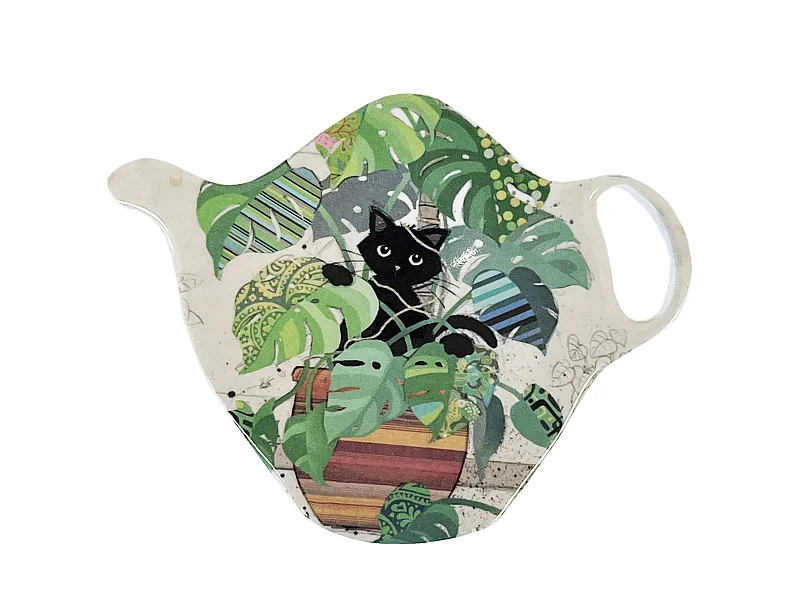 Soucoupe pour sachet de thé Chaton monstera