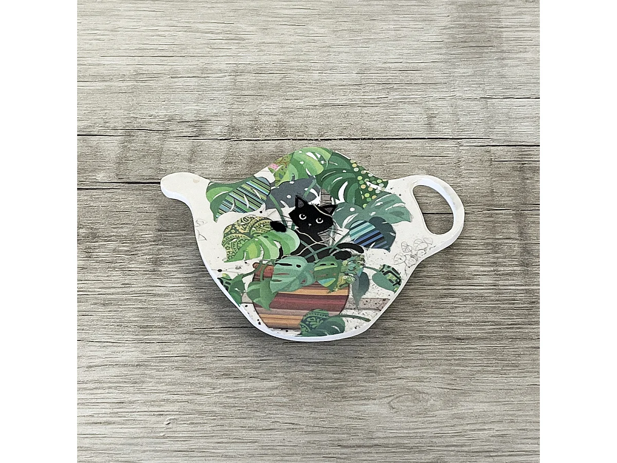 Soucoupe pour sachet de thé Chaton monstera