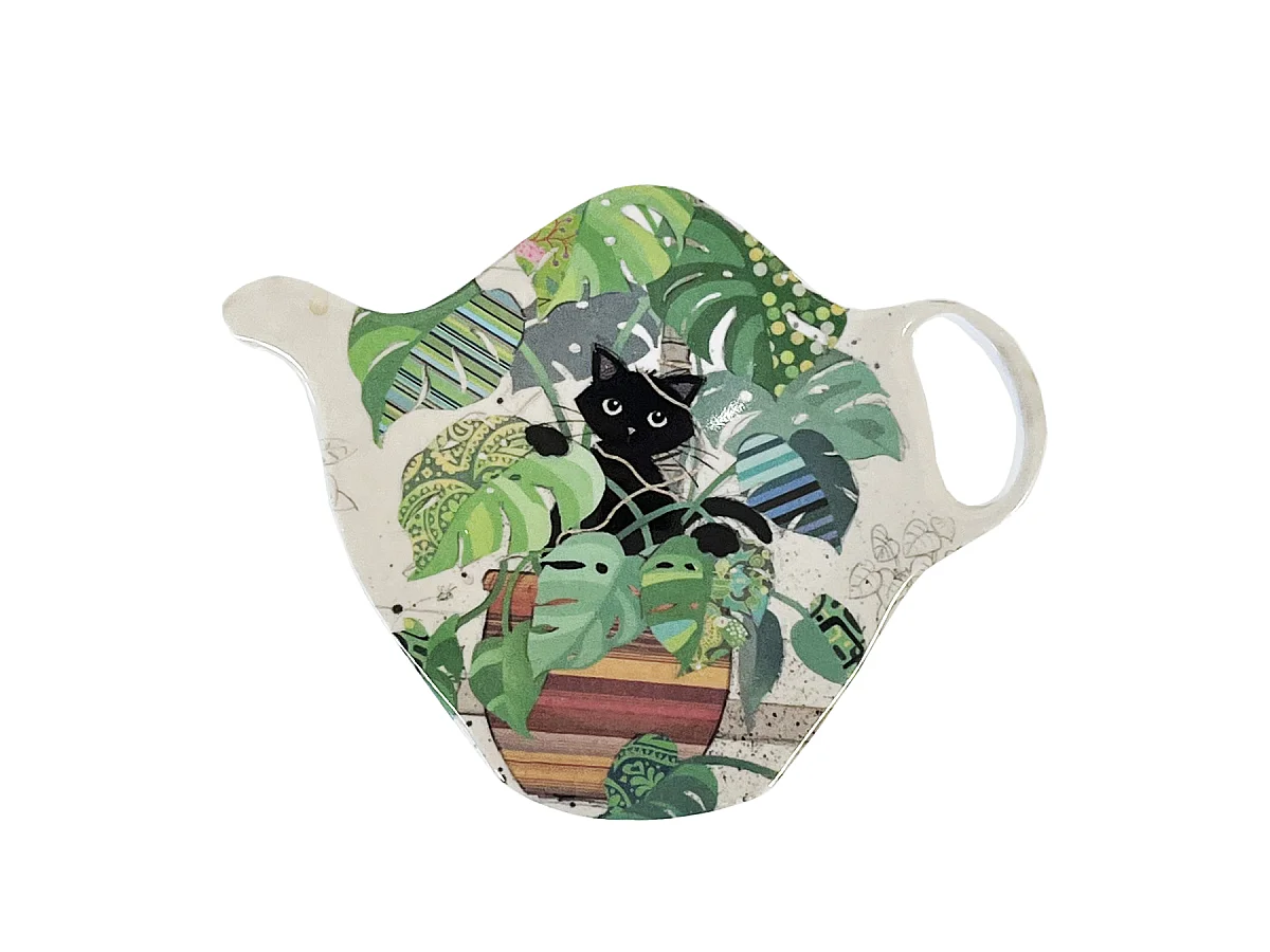 Soucoupe pour sachet de thé Chaton monstera