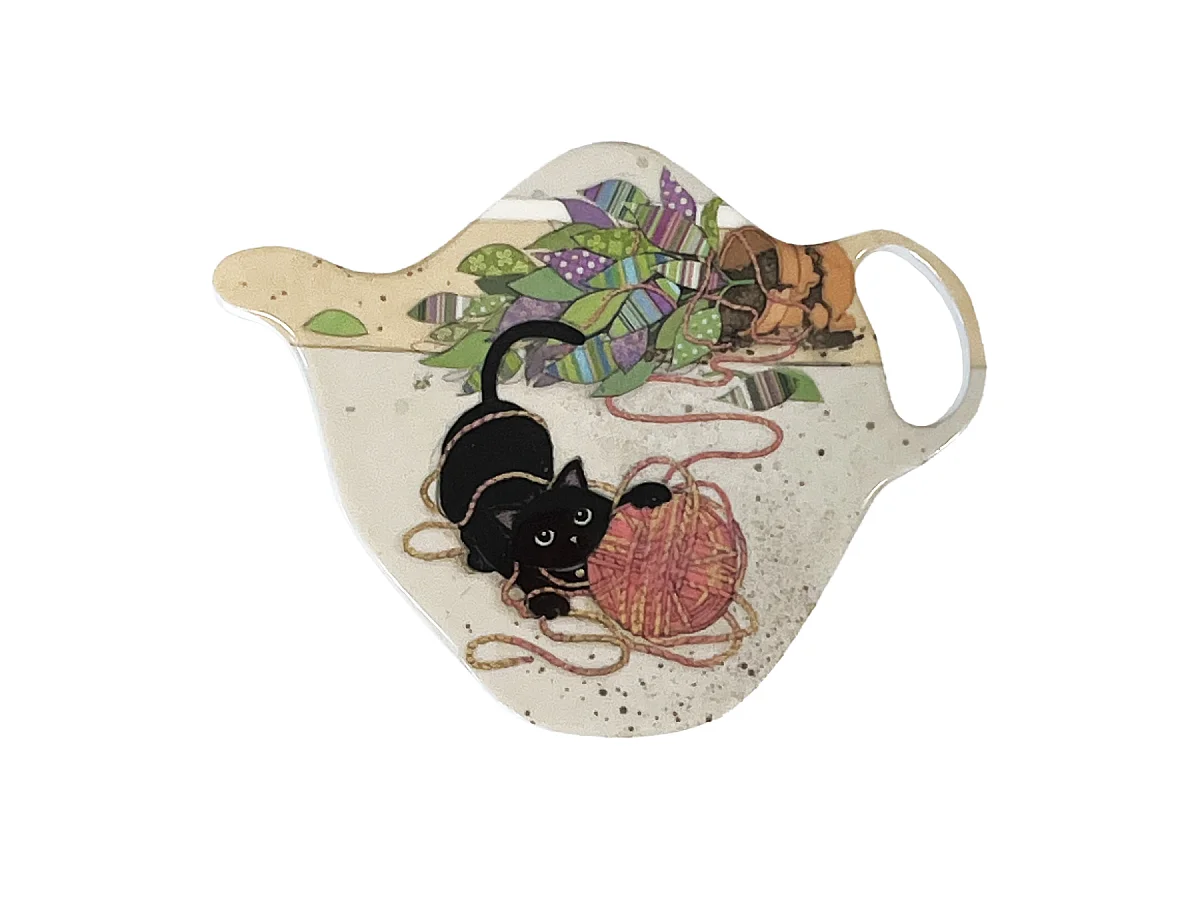 Soucoupe pour sachet de thé Chaton pelote