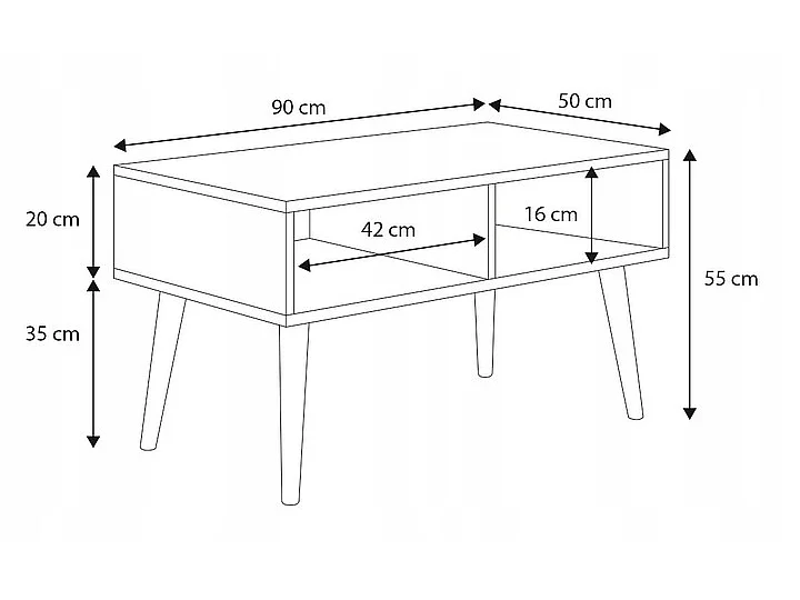 Table basse blanche  et plateau sonoma 90 x 55 x 50