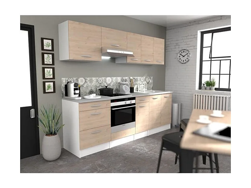 OSLO Meuble haut 1 porte - Décor Chene Jackson - L 60 x P 36 x H 35 cm