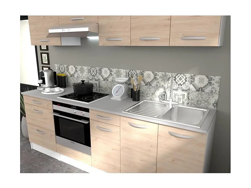 OSLO Meuble haut 1 porte - Décor Chene Jackson - L 60 x P 36 x H 35 cm