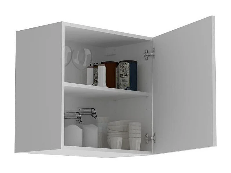 Meuble haut blanc 1 porte - 60 x 36 x Hauteur 58 cm