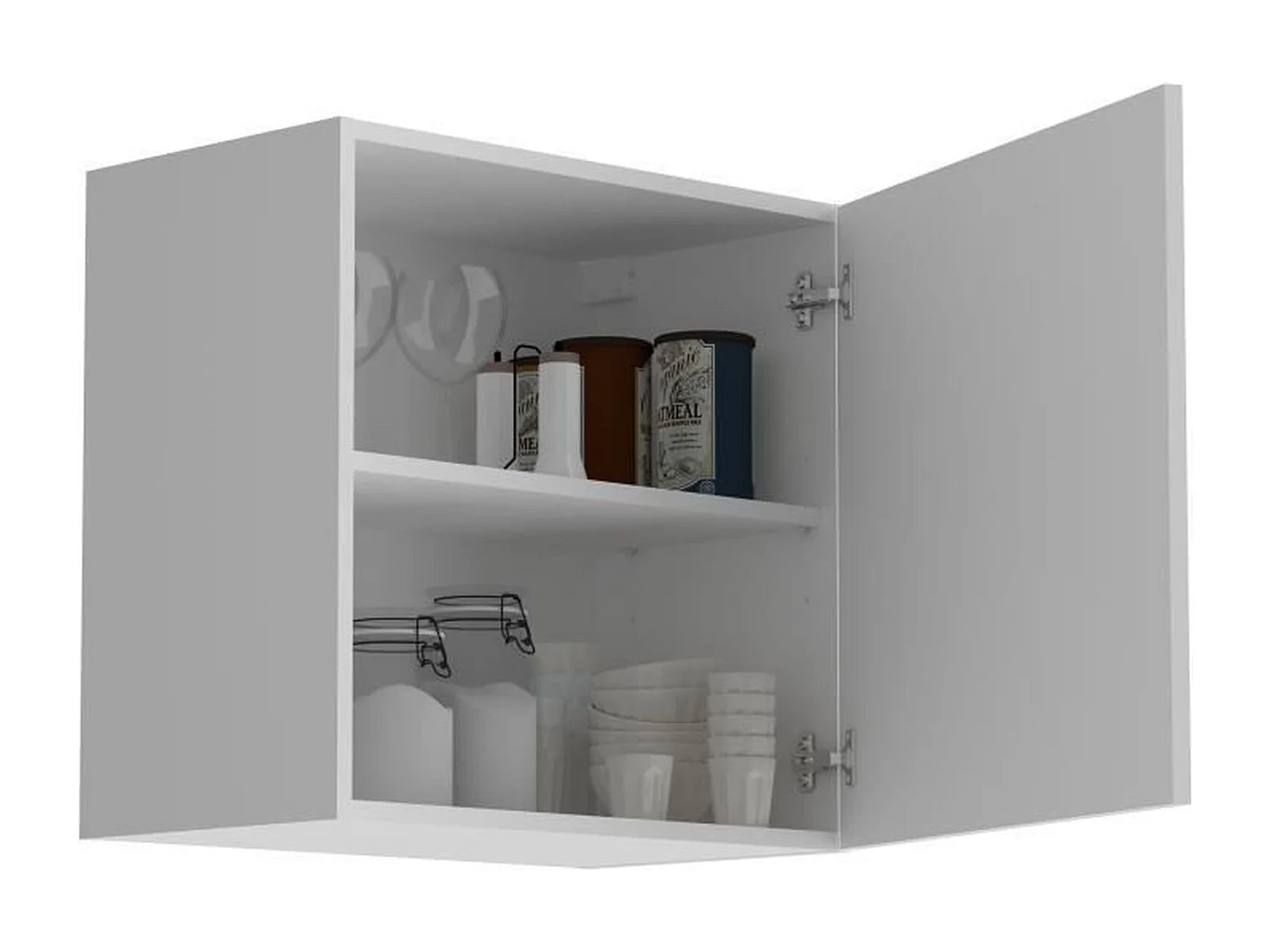 Meuble haut blanc 1 porte - 60 x 36 x Hauteur 58 cm