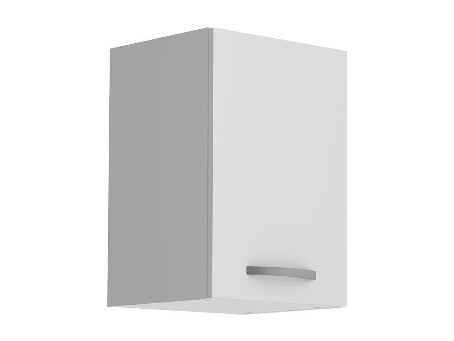 Meuble haut 1 porte + tablette - Décor blanc mat - 40 x 36 x Hauteur 58 cm