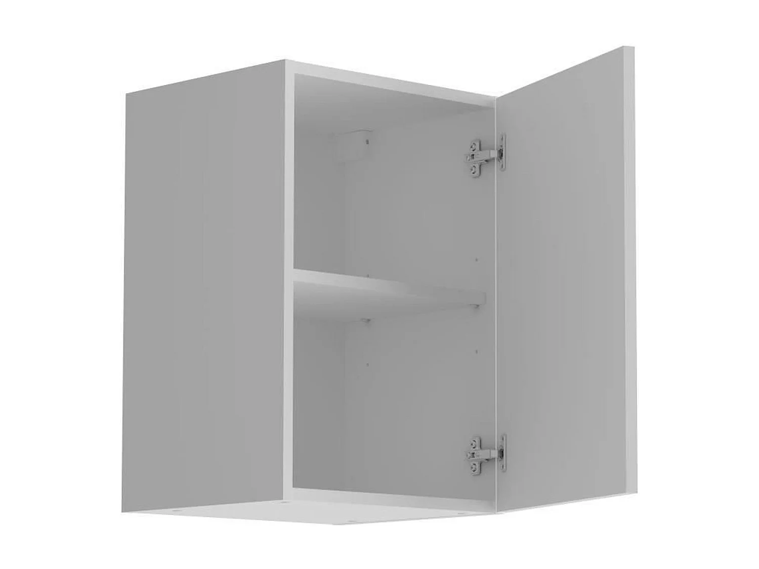 Meuble haut 1 porte + tablette - Décor blanc mat - 40 x 36 x Hauteur 58 cm