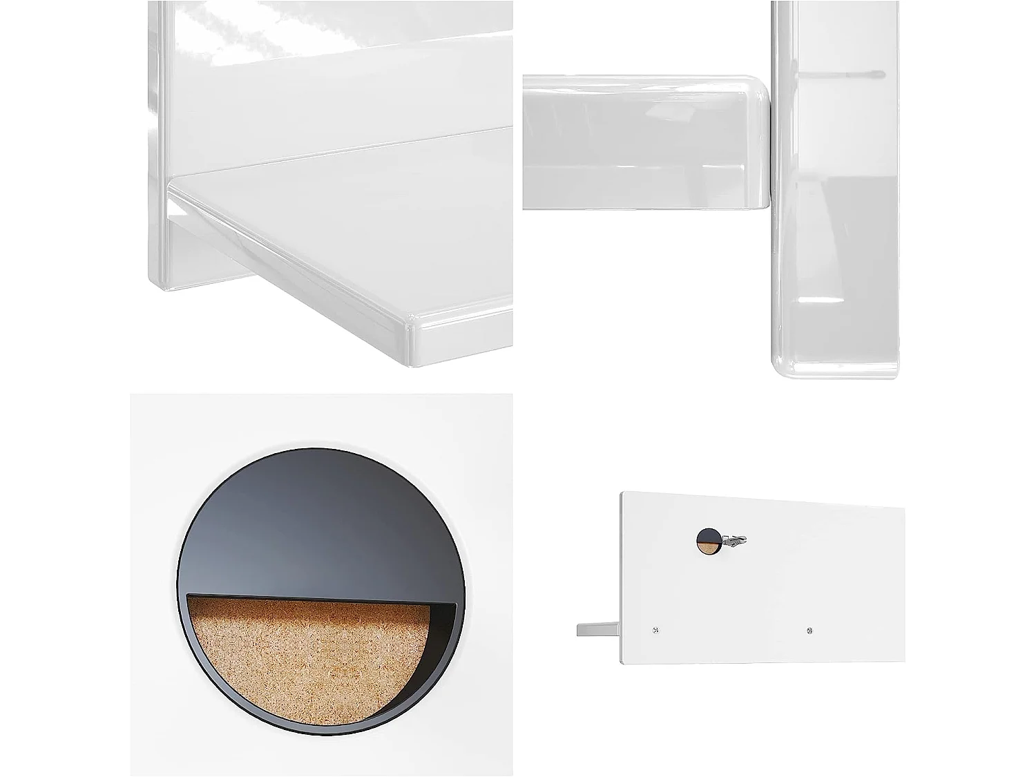 Meubles de salon en noir mat et laqué  avec leds bleus