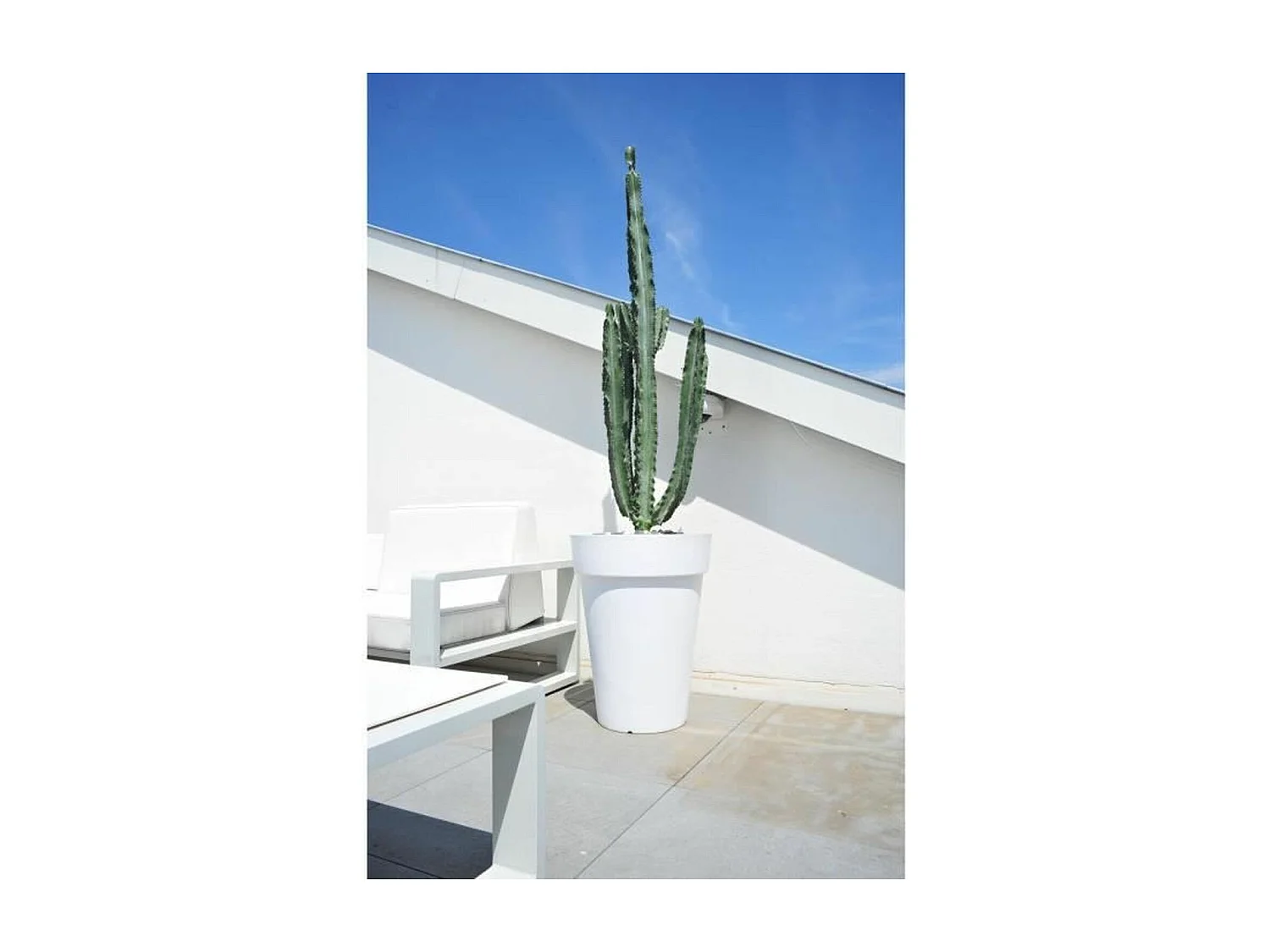Vaso Soleilla Alto Branco 53 cm - Vaso com Sistema de Retenção de Água - Fabricado na França