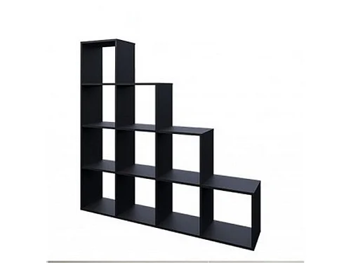 Etagère Escalier 10 Cases En Noir 143 X 138 X 29 Cm (lxhxp)