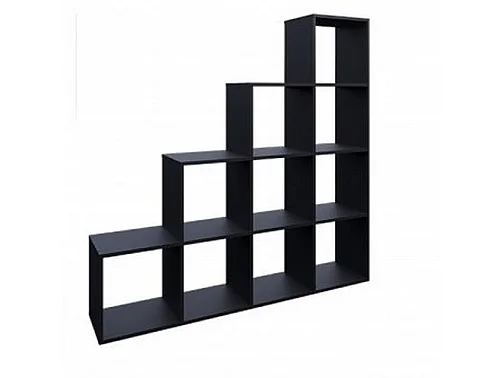 Etagère Escalier 10 Cases En Noir 143 X 138 X 29 Cm (lxhxp)