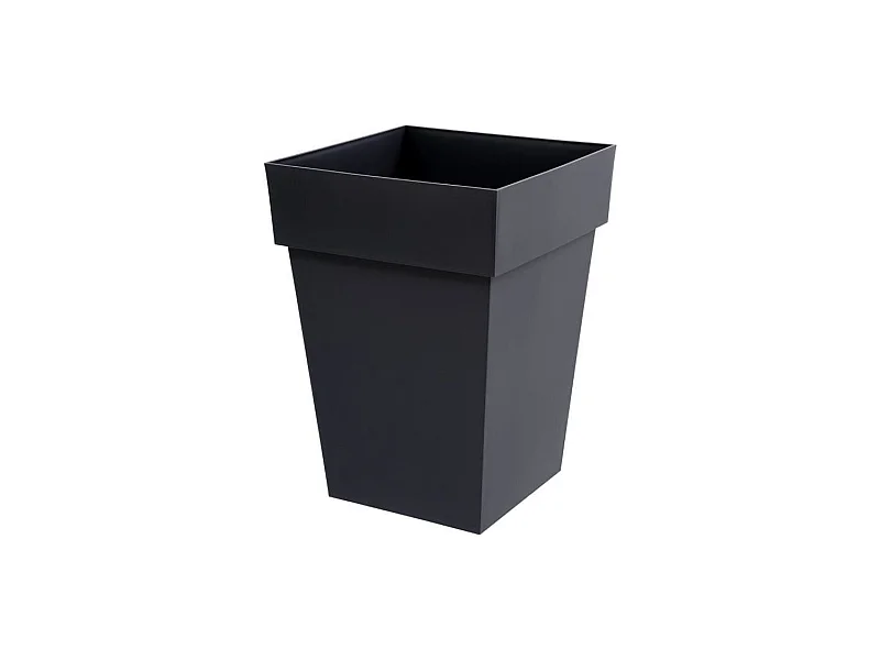 EDA Pot de fleur mi-haut carré Toscane - 39 x 39 x H 53 cm - 51 L - Gris anthracite