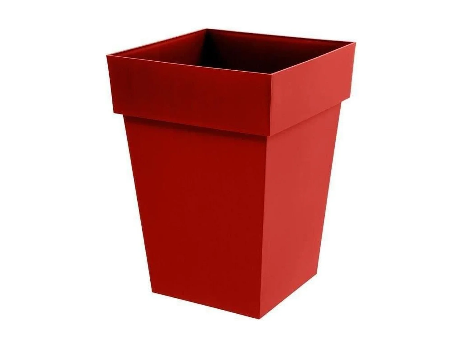 Pot de fleur carré Toscane 51 L - 39 x 39 x hauteur 53 cm - Résistant gel et UV - Rouge rubis