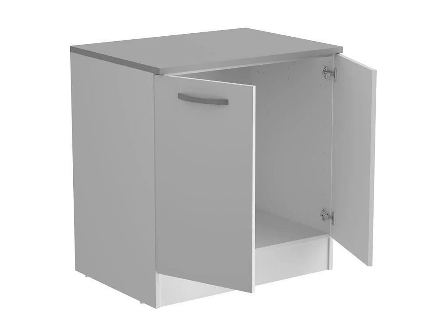 Meuble bas blanc 2 portes 80 x 60 x Hauteur 86 cm