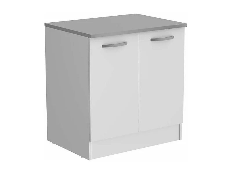 Meuble bas blanc 2 portes 80 x 60 x Hauteur 86 cm