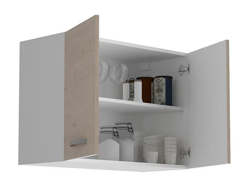 Meuble haut 2 portes - chêne Jackson - 80 x 36 x Hauteur 58 cm