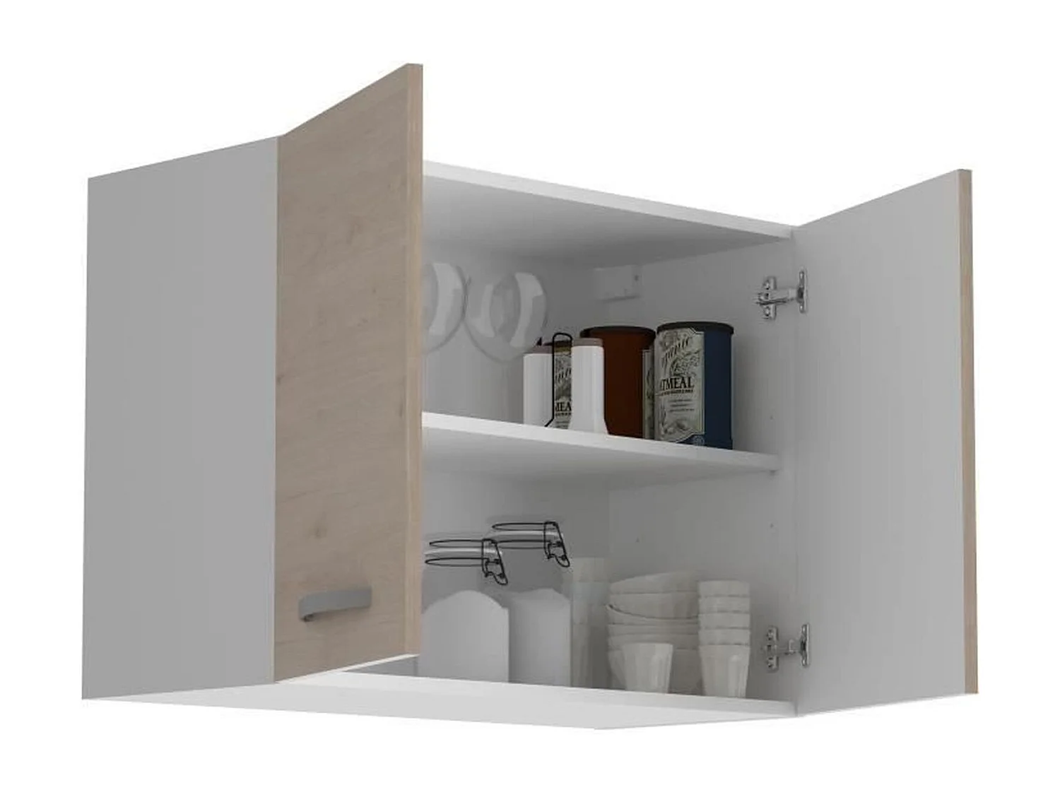 Meuble haut 2 portes - chêne Jackson - 80 x 36 x Hauteur 58 cm