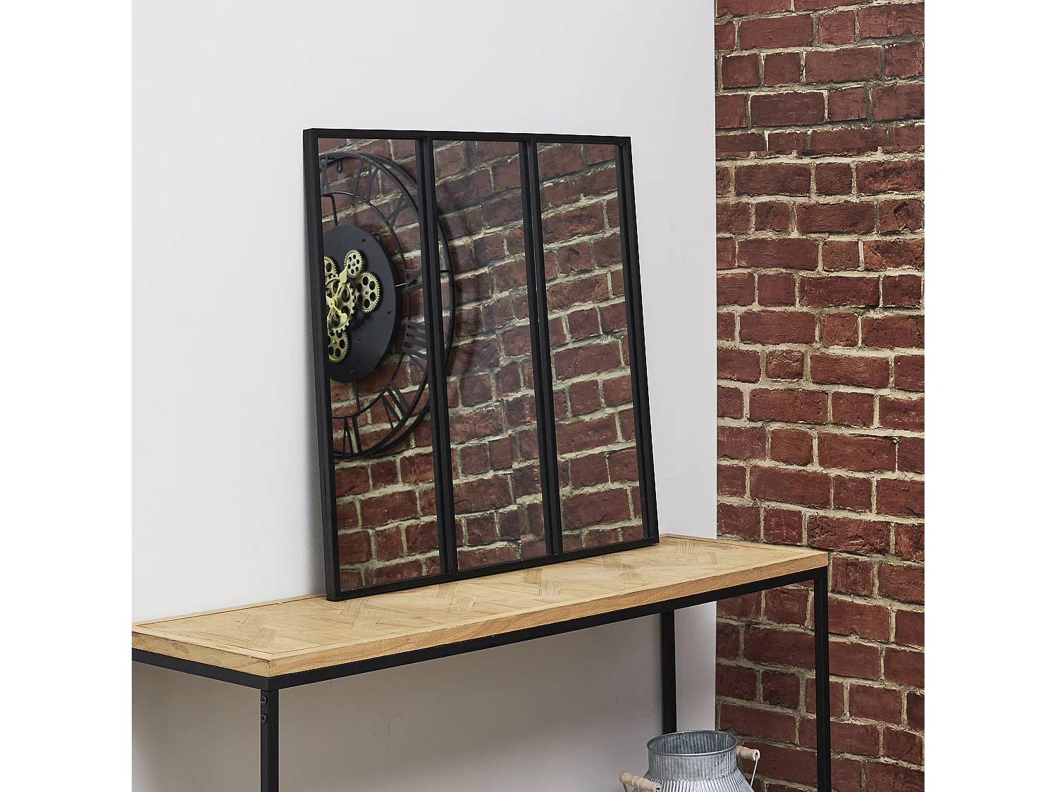 HOME DECO FACTORY Miroir atelier métal 61.5x1.5x61.5cm