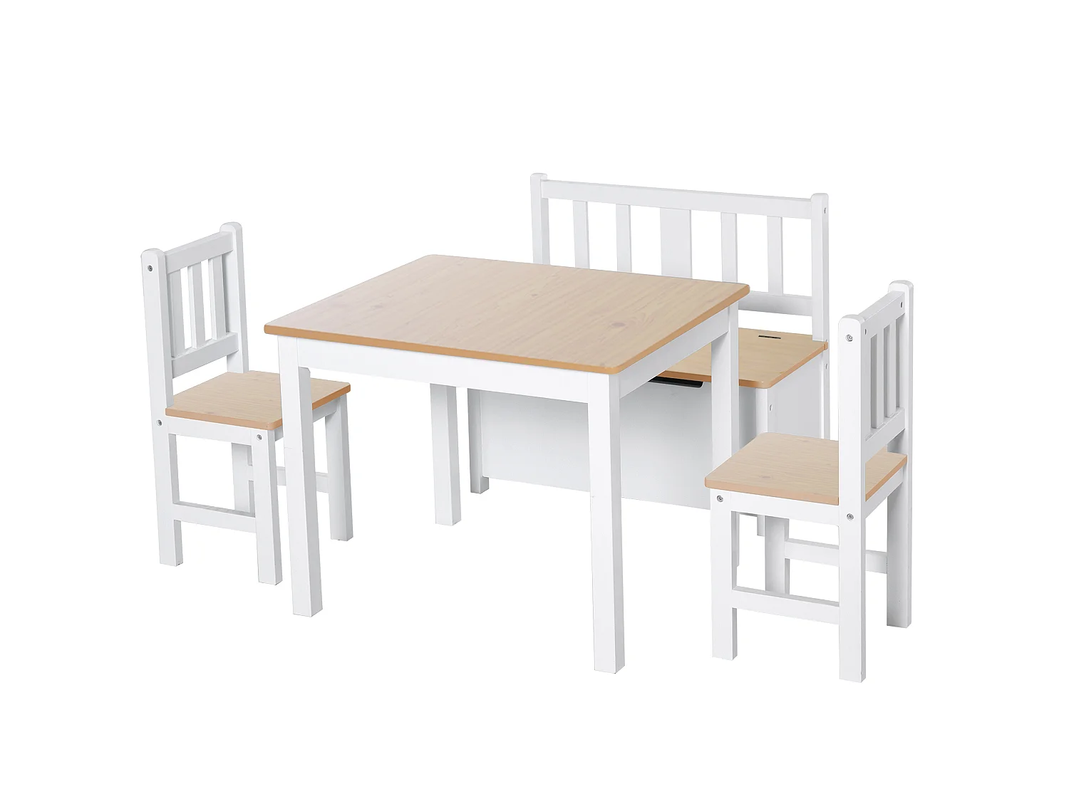 Muebles infantiles blanco y madera natural 60x50x48 cm HOMCOM