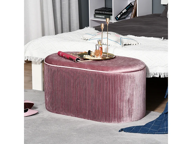 Banco de almacenaje rosa 81x40x41 cm HOMCOM