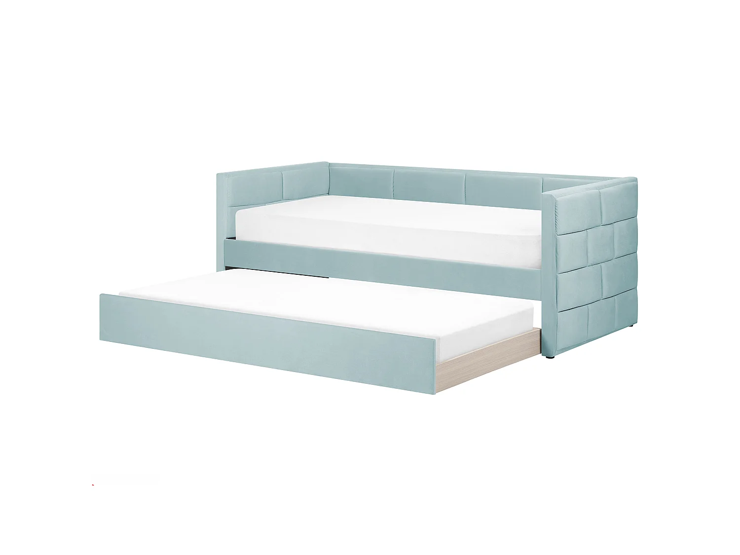 Lit gigogne Velours CHAVONNE 90 x 200 cm Vert menthe