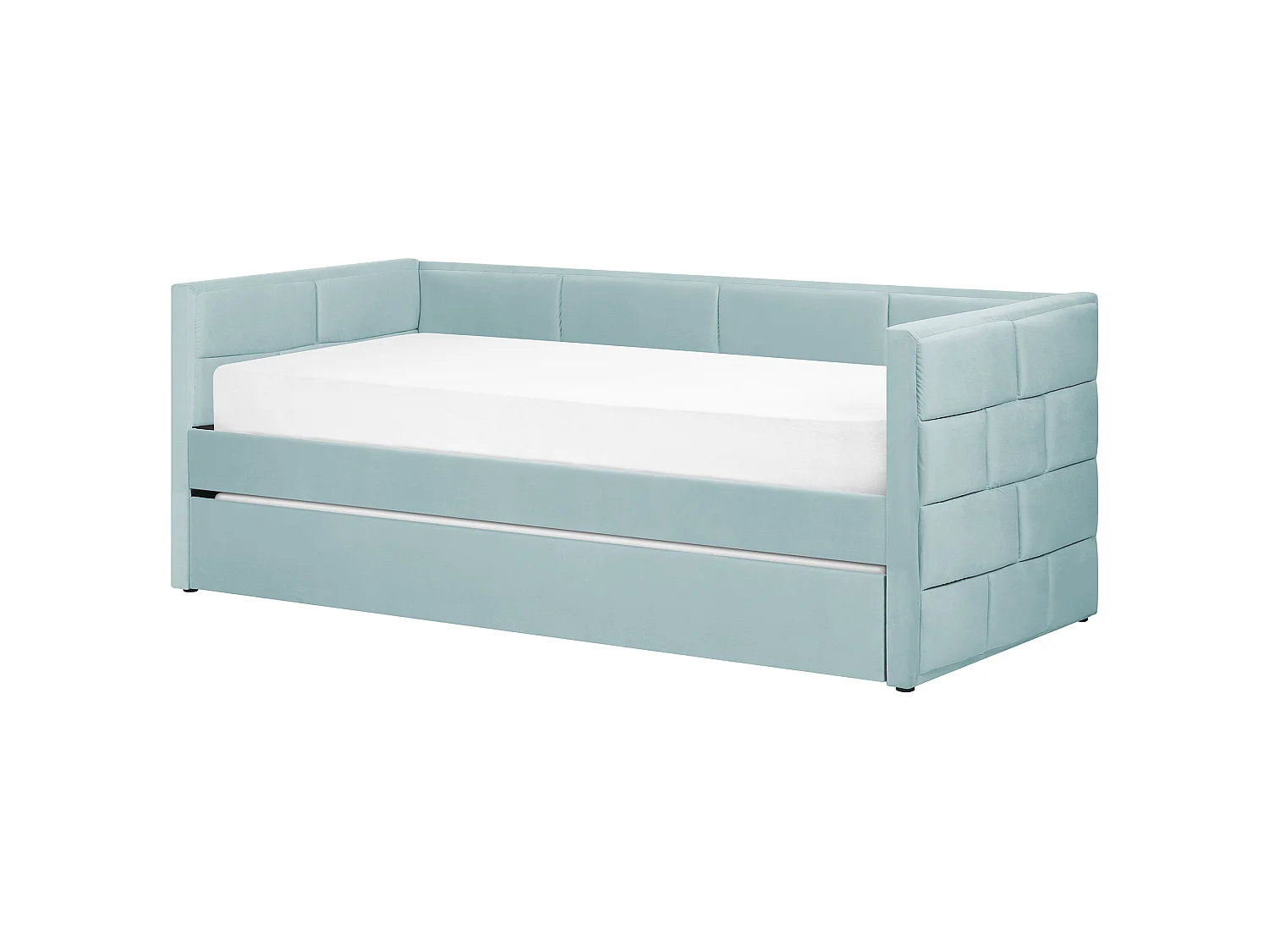 Lit gigogne Velours CHAVONNE 90 x 200 cm Vert menthe