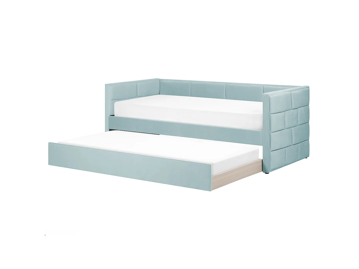 Łóżko wysuwane Welur CHAVONNE 90 x 200 cm Miętowy