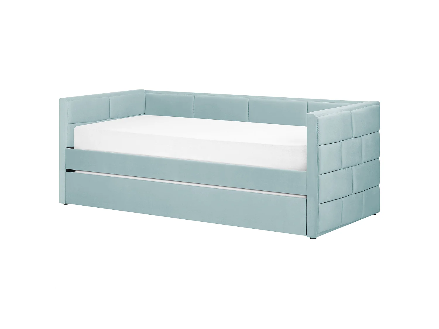 Łóżko wysuwane Welur CHAVONNE 90 x 200 cm Miętowy