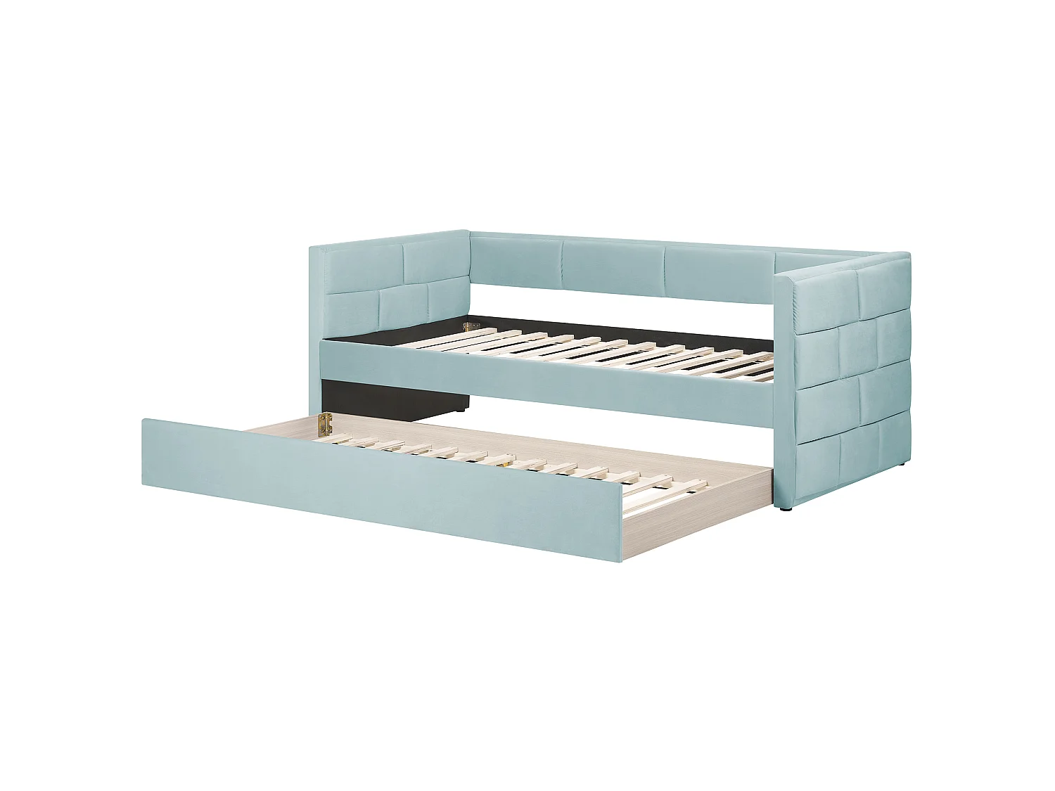 Łóżko wysuwane Welur CHAVONNE 90 x 200 cm Miętowy