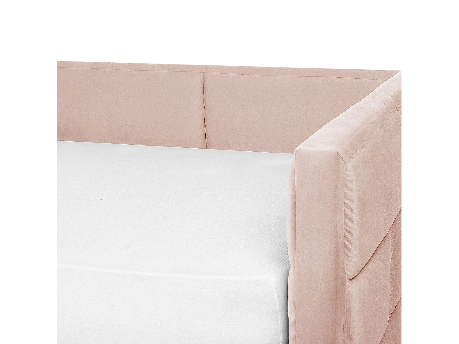Lit gigogne Velours CHAVONNE 90 x 200 cm Rose pastel