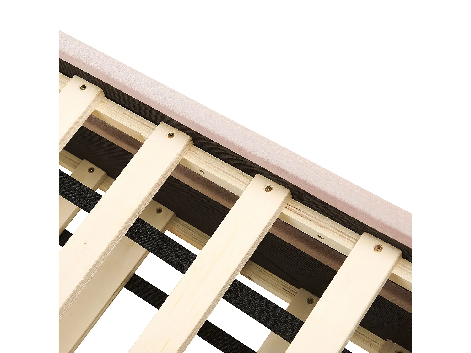 Lit gigogne Velours CHAVONNE 90 x 200 cm Rose pastel