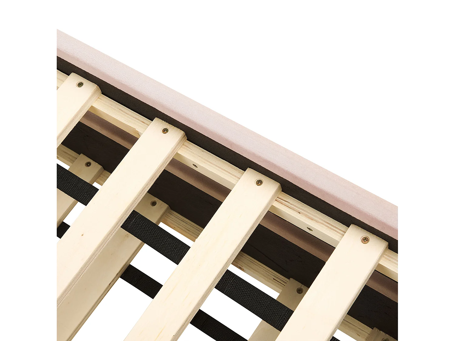 Lit gigogne Velours CHAVONNE 90 x 200 cm Rose pastel