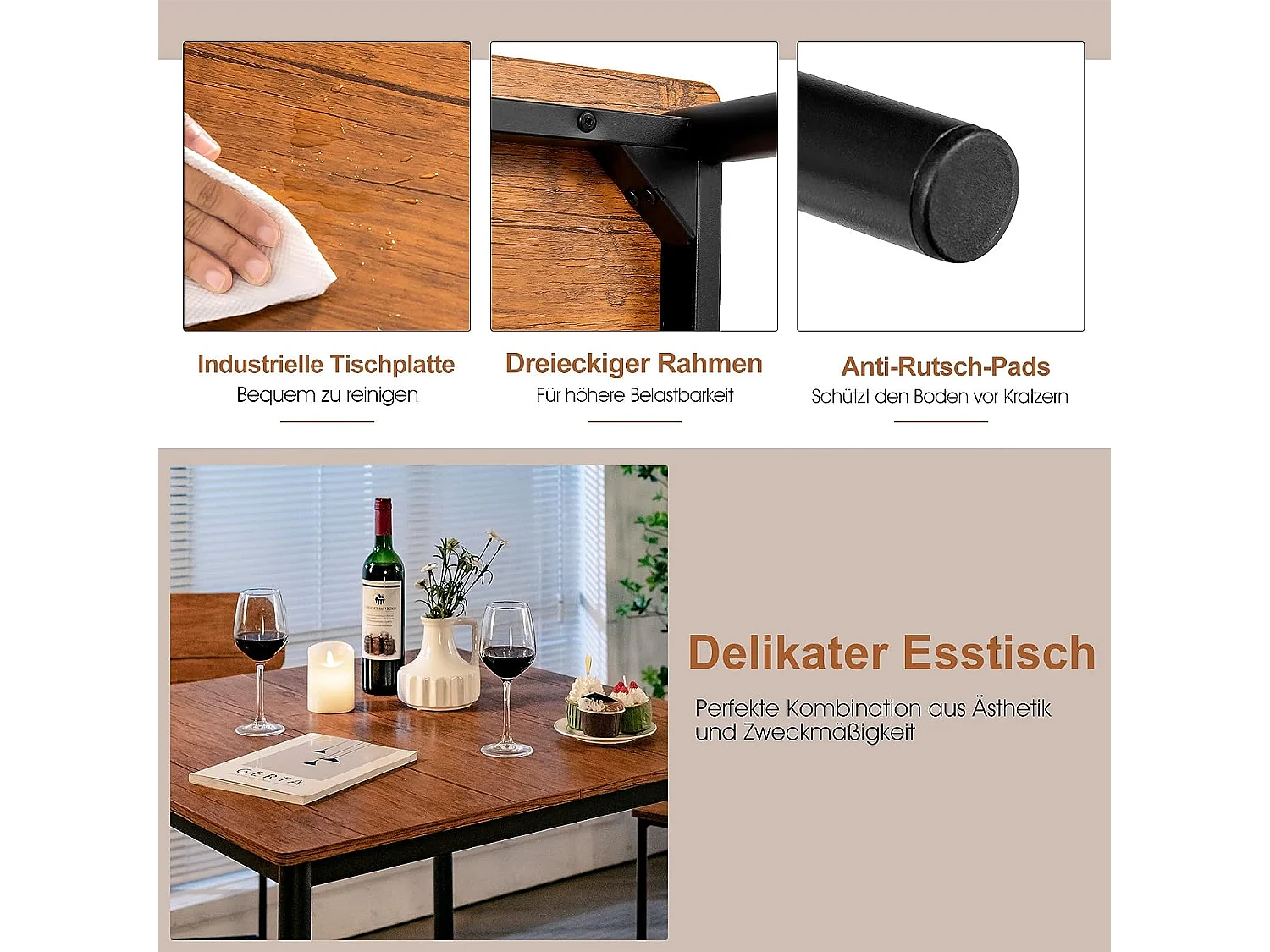 5-teiliges Esstisch-Set