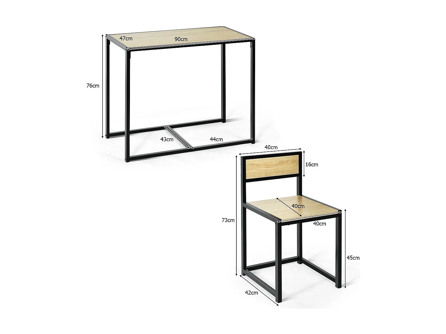 3 tlg. Tischgruppe Essgruppe Bartisch-Set Küchentisch Esstisch Tisch + 2 Stühle Natur