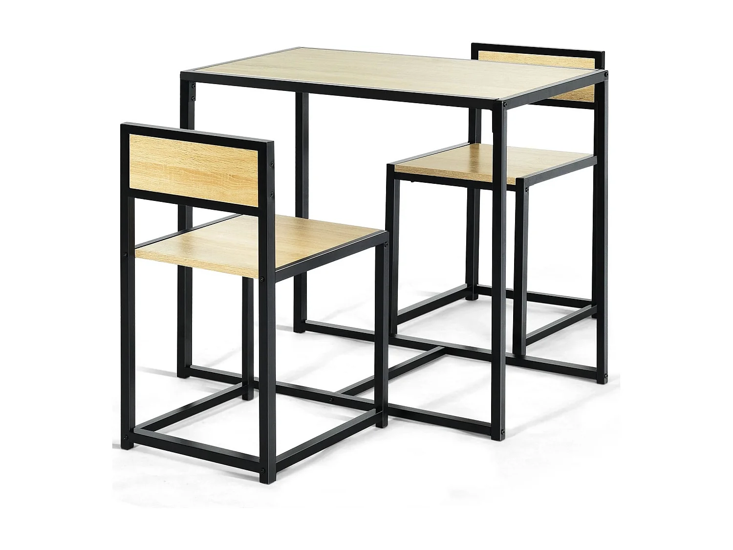 3 tlg. Tischgruppe Essgruppe Bartisch-Set Küchentisch Esstisch Tisch + 2 Stühle Natur