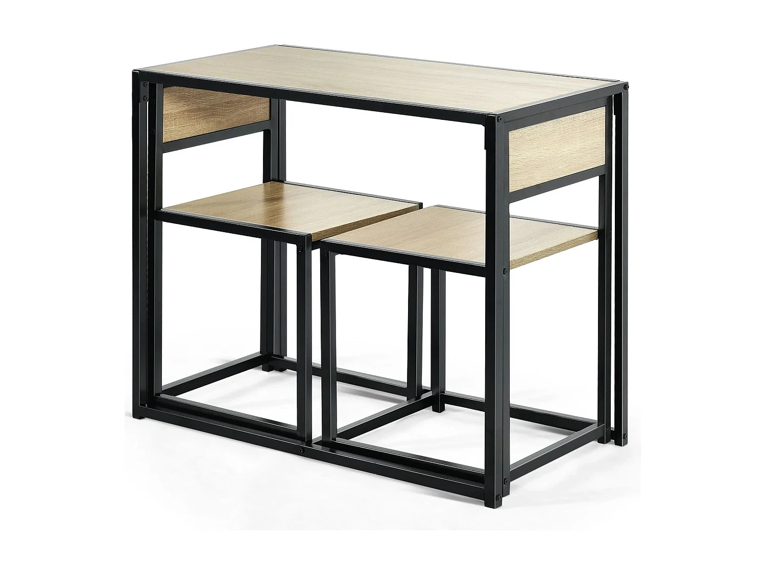 3 tlg. Tischgruppe Essgruppe Bartisch-Set Küchentisch Esstisch Tisch + 2 Stühle Natur